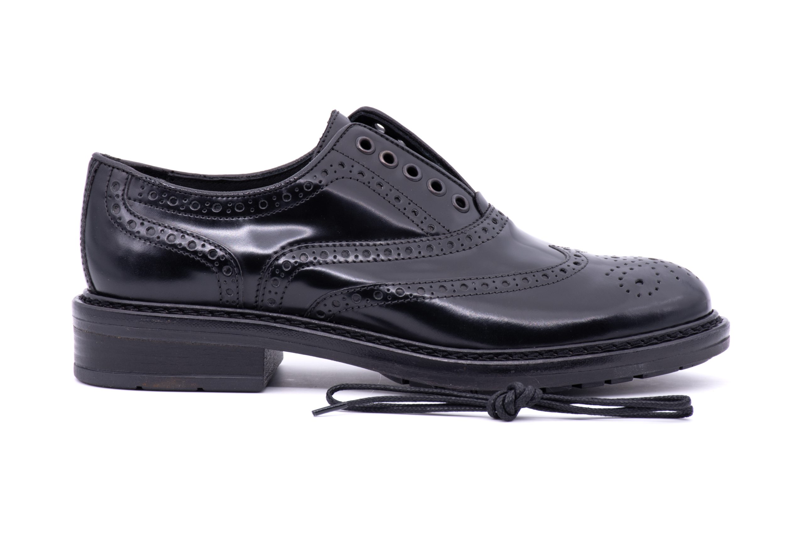 Slip On Oxford in Brushed with Holes - Antica Cuoieria