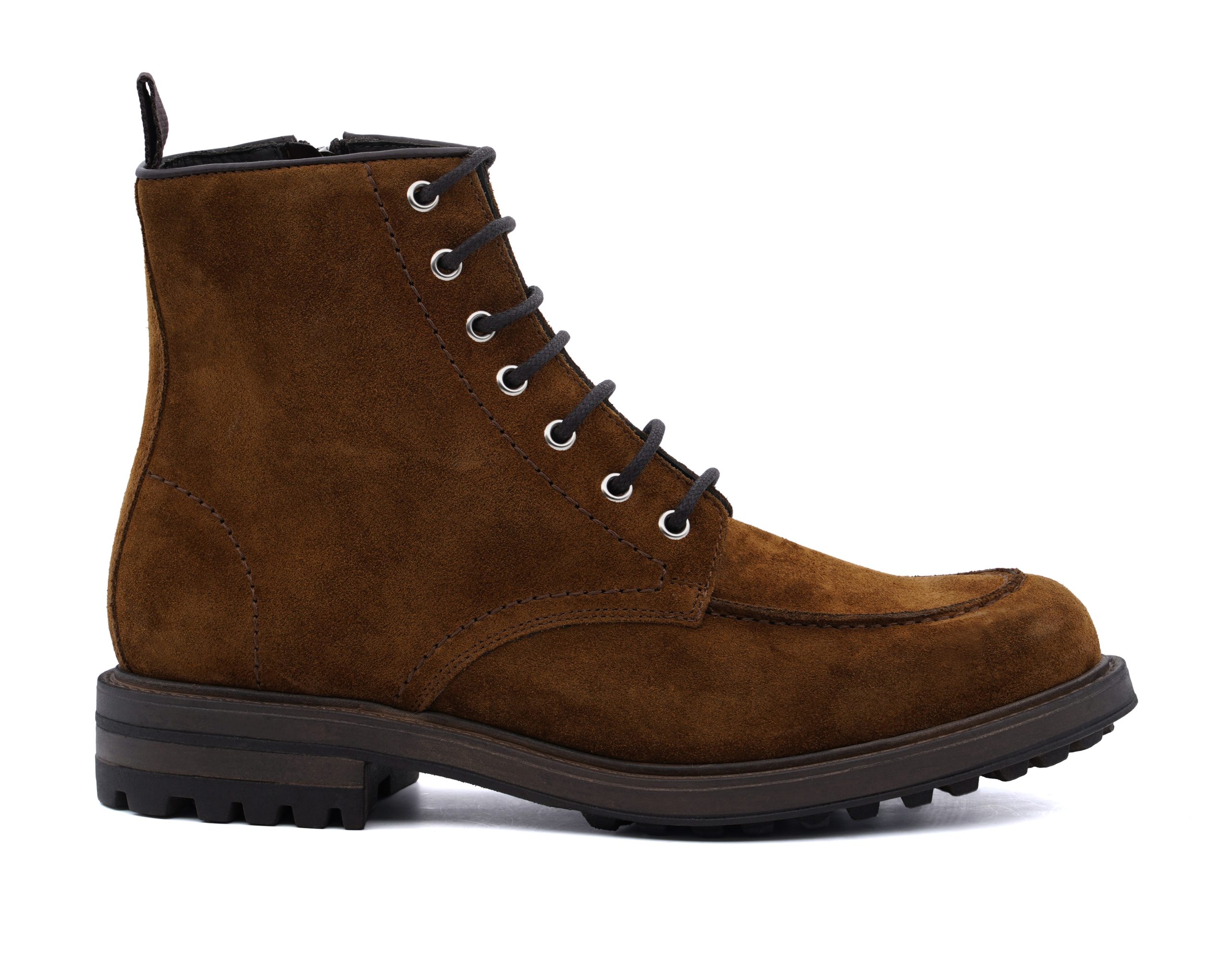 Stivaletto stringato in pelle scamosciata