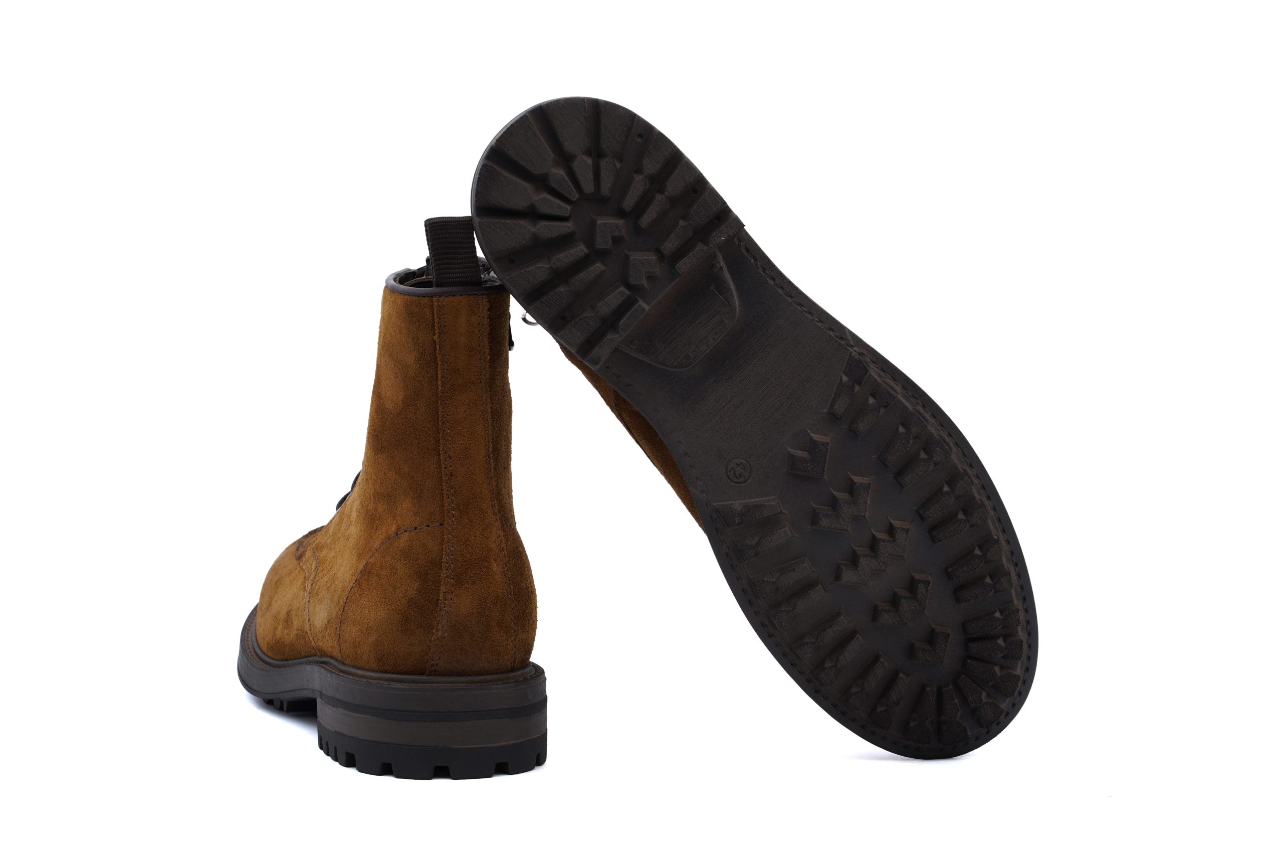 Stivaletto stringato in pelle scamosciata