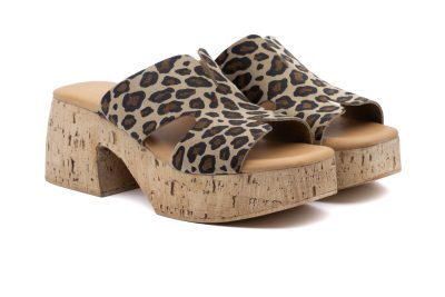 Sandalo Leopard con zeppa