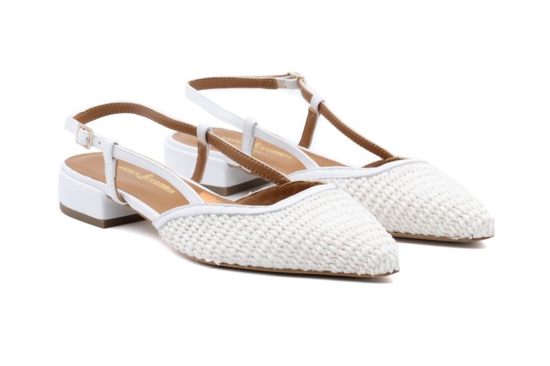 Slingback in pelle intrecciata