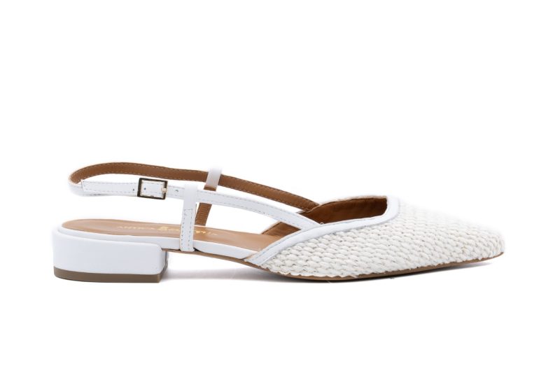 Slingback in pelle intrecciata