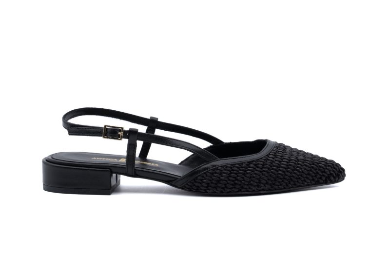 Slingback in pelle intrecciata
