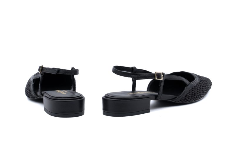 Slingback in pelle intrecciata