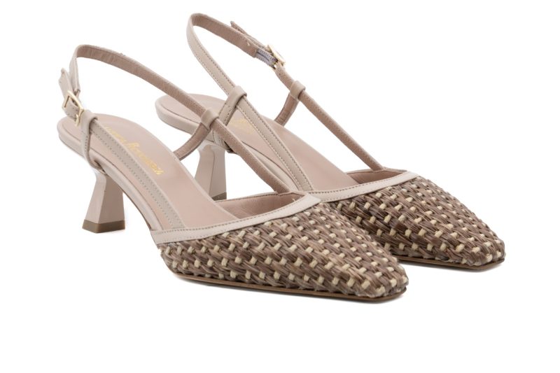 Raffia slingback
