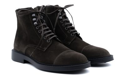 Stivaletto stringato scamosciato