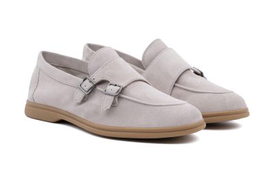 Mocassino doppia fibbia in suede