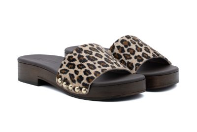 Sandali in pelle Leopardata