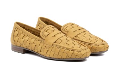 Mocassino penny in pelle intrecciata