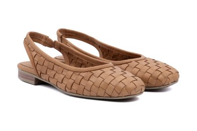Ballerina sling back in pelle intrecciata