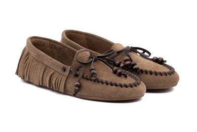 Mocassino scamosciato con perline
