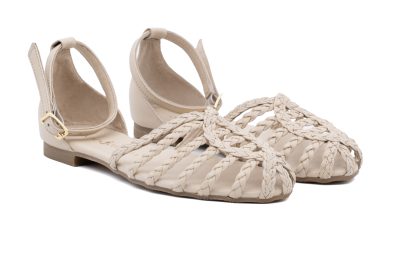 Sandalo in pelle intrecciata