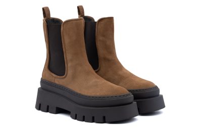 Stivaletto Chelsea Platform in pelle scamosciata