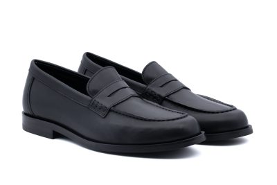 Mocassino in pelle con suola gomma