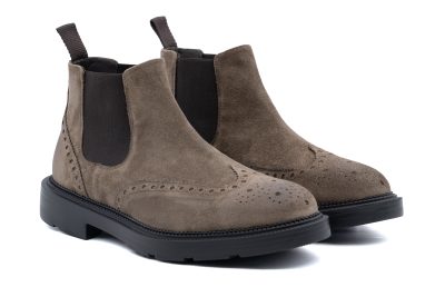 Stivaletto Chelsea Brogue Scamosciato