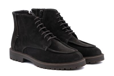 Stivaletto Stringato in Pelle Scamosciata