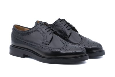 Scarpa Stringata Derby Brogue in pelle liscia
