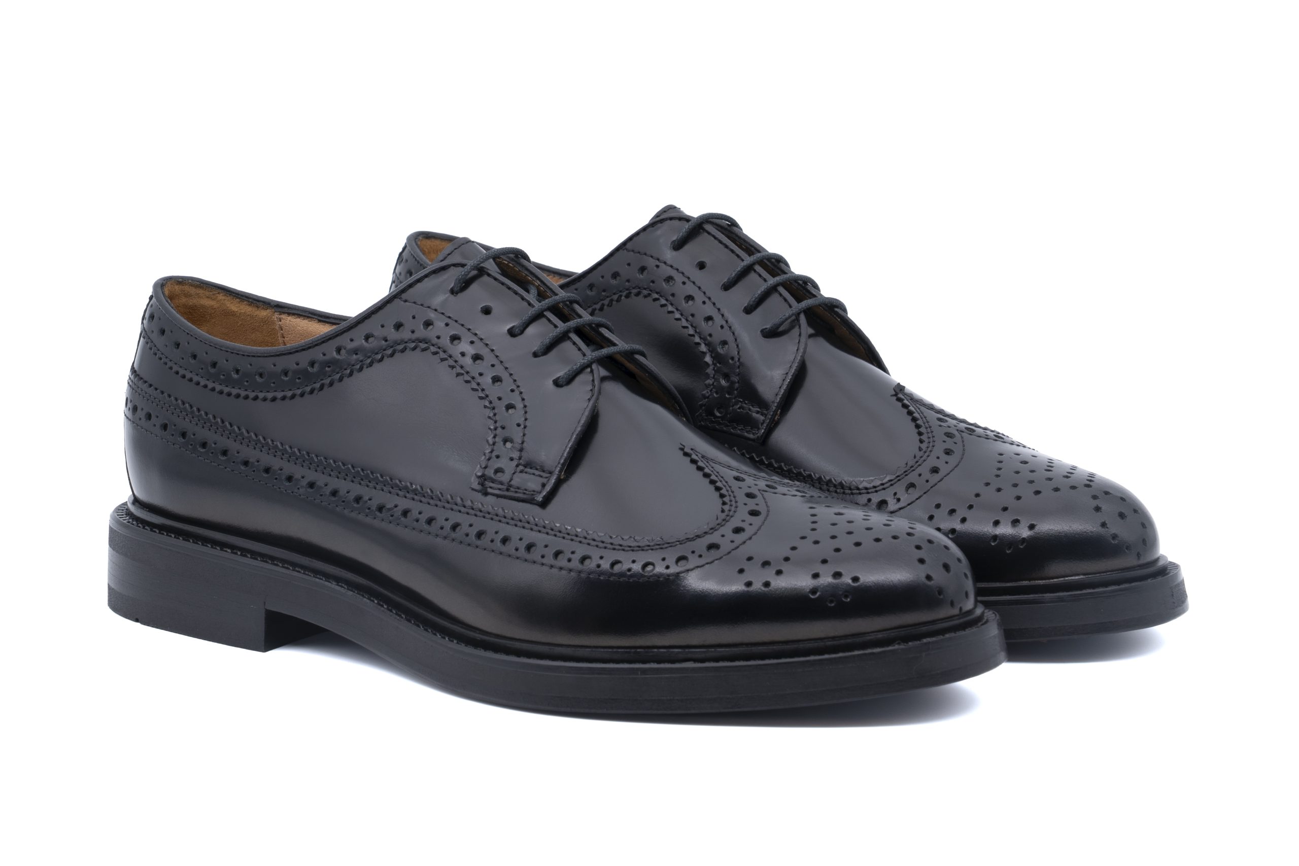 Scarpa Stringata Derby Brogue in pelle liscia