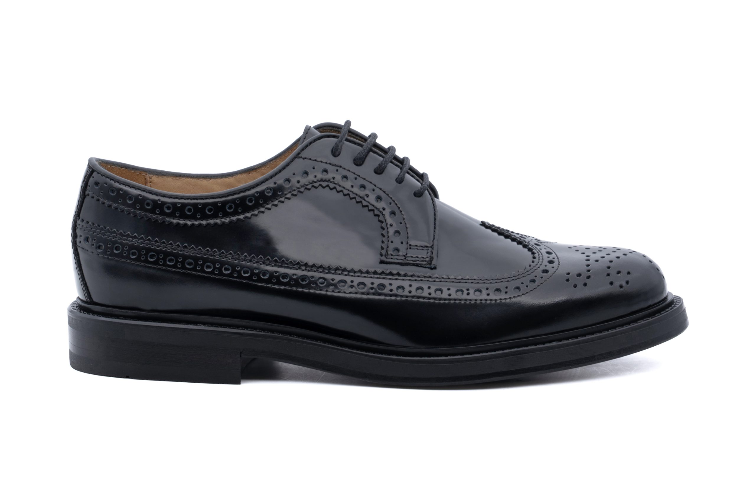 Scarpa Stringata Derby Brogue in pelle liscia